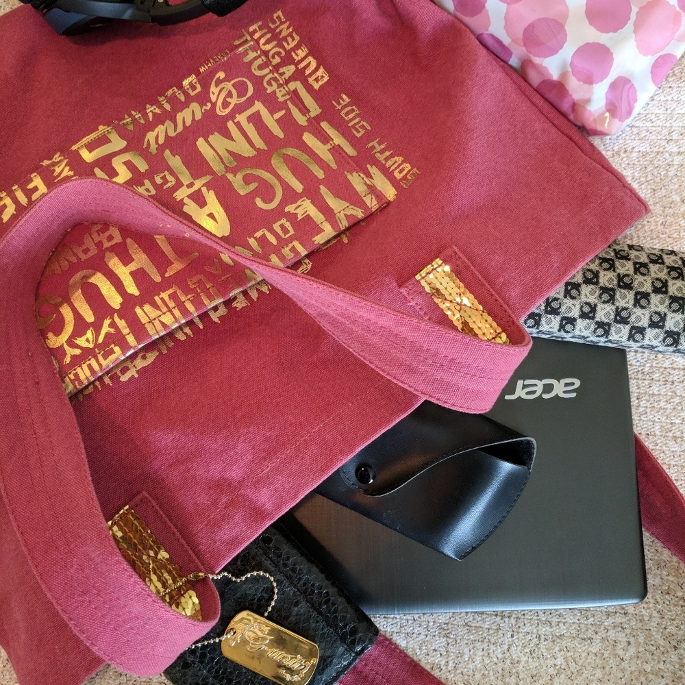 GUnit Pink/Gold/Sequins Oversized Tote Bag